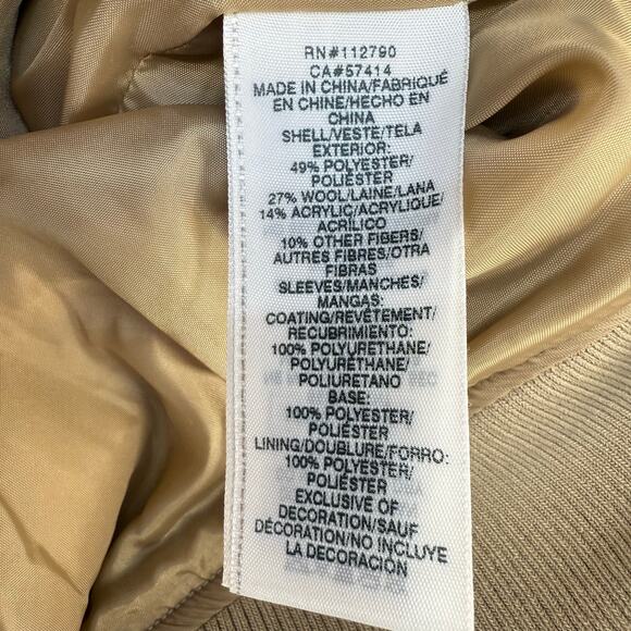 True Religion Jacket Women's XL Tan White True Varsity Jacket Retro 50s 60s NWT - Picture 7 of 11